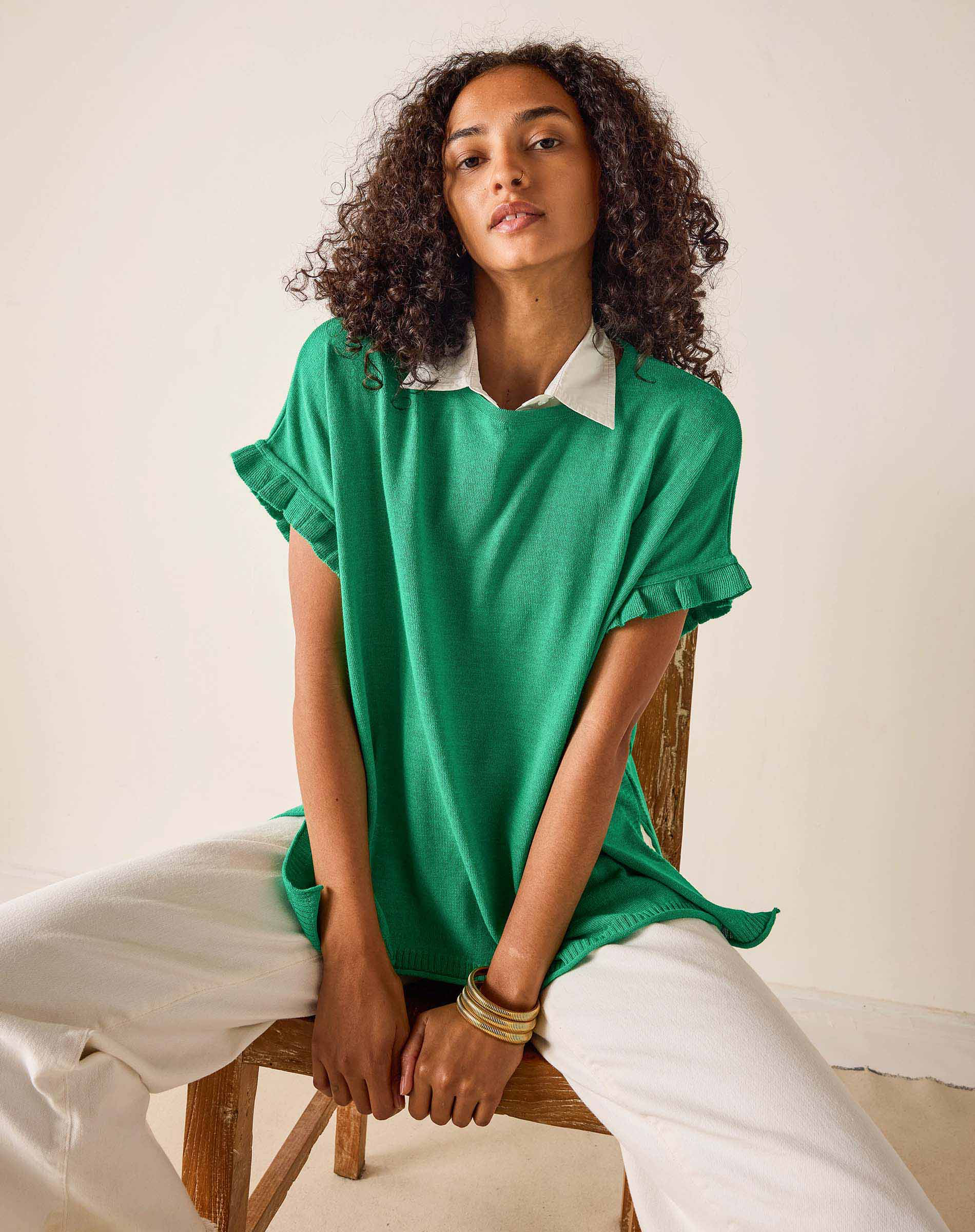 Catalina Short Sleeve Ruffle Tee