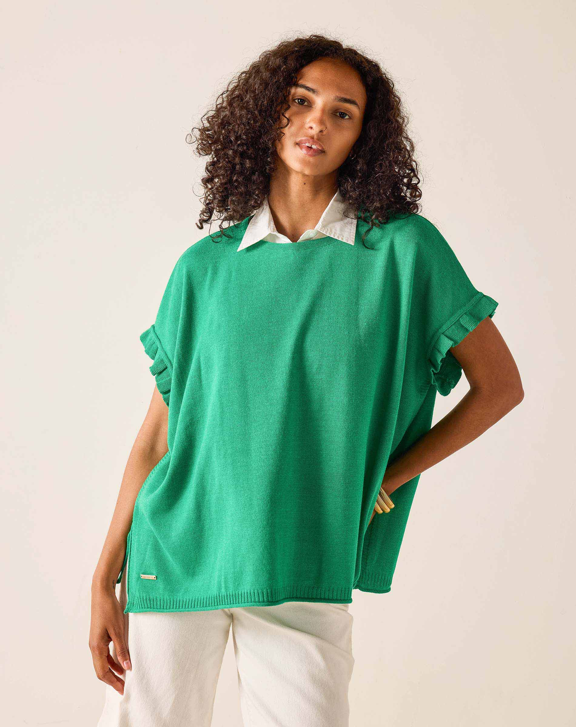 Catalina Short Sleeve Ruffle Tee