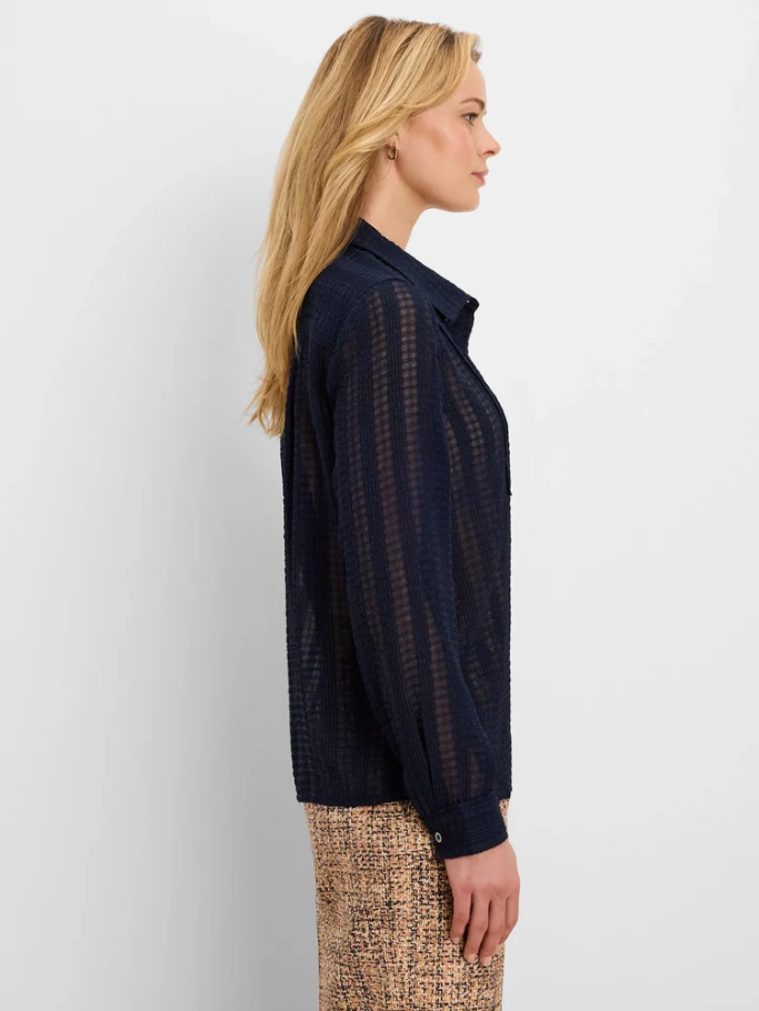 Chiffon Jacquard Tuxedo Shirt