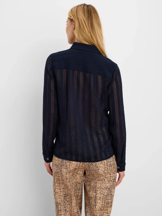 Chiffon Jacquard Tuxedo Shirt