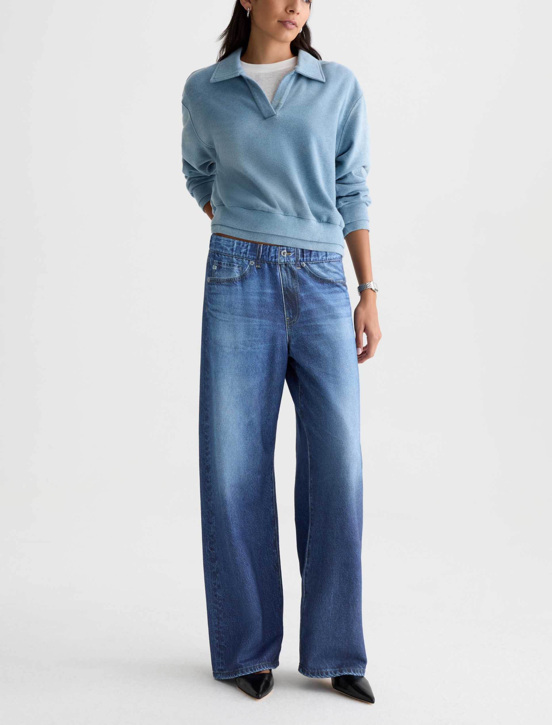 Adria Off-Duty Denim Sweatpant
