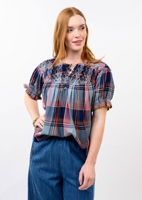 Smocked Neck Top
