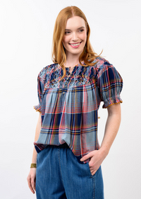 Smocked Neck Top