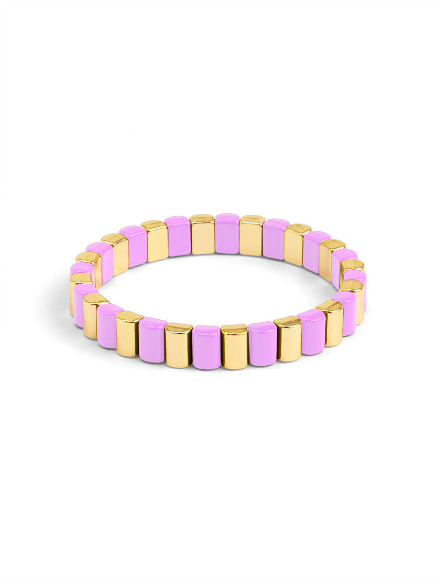 Noemi Enamel Stripe Bracelet- Lavender