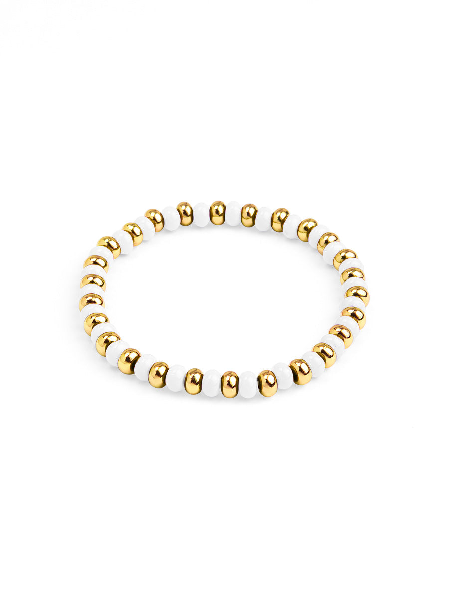 Camille Stretch Bracelet- White