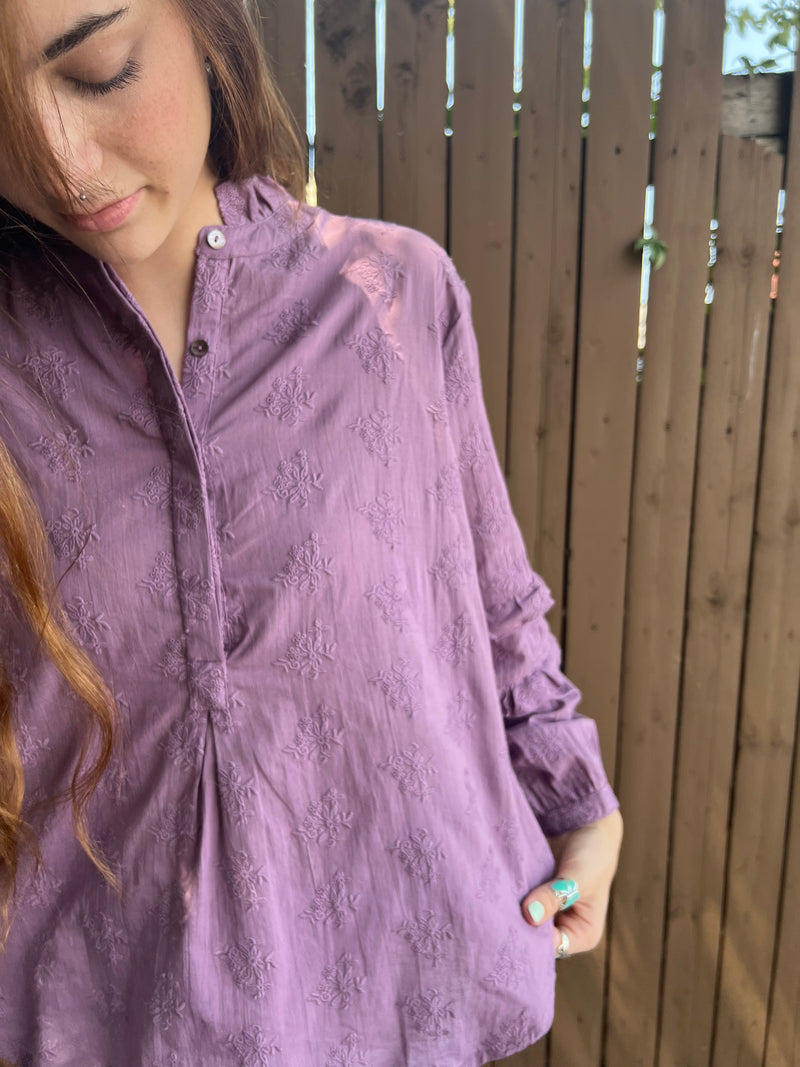 Eyelet Popover Shirt