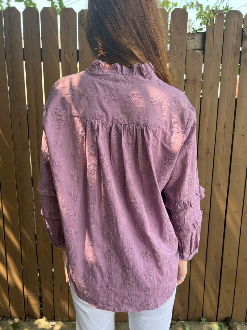 Eyelet Popover Shirt