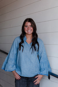 Embroidered Flounce Shirt