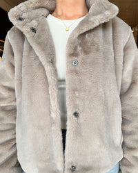 Ryan Mock Neck Faux Fur Jacket