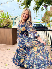 Long Sleeve Pleated Dress
