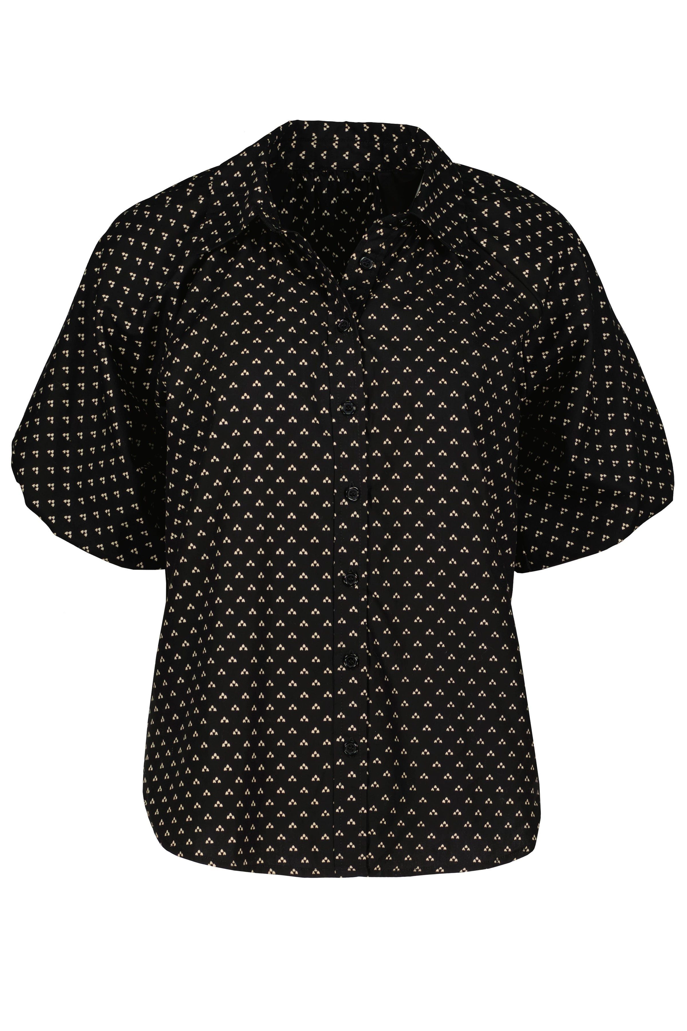 Anise Printed Bubble Sleeve Top