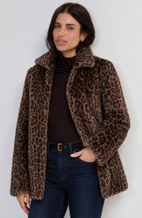 Collared Faux Fur Coat