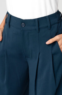 High Rise Pleated Wide Leg Trouser