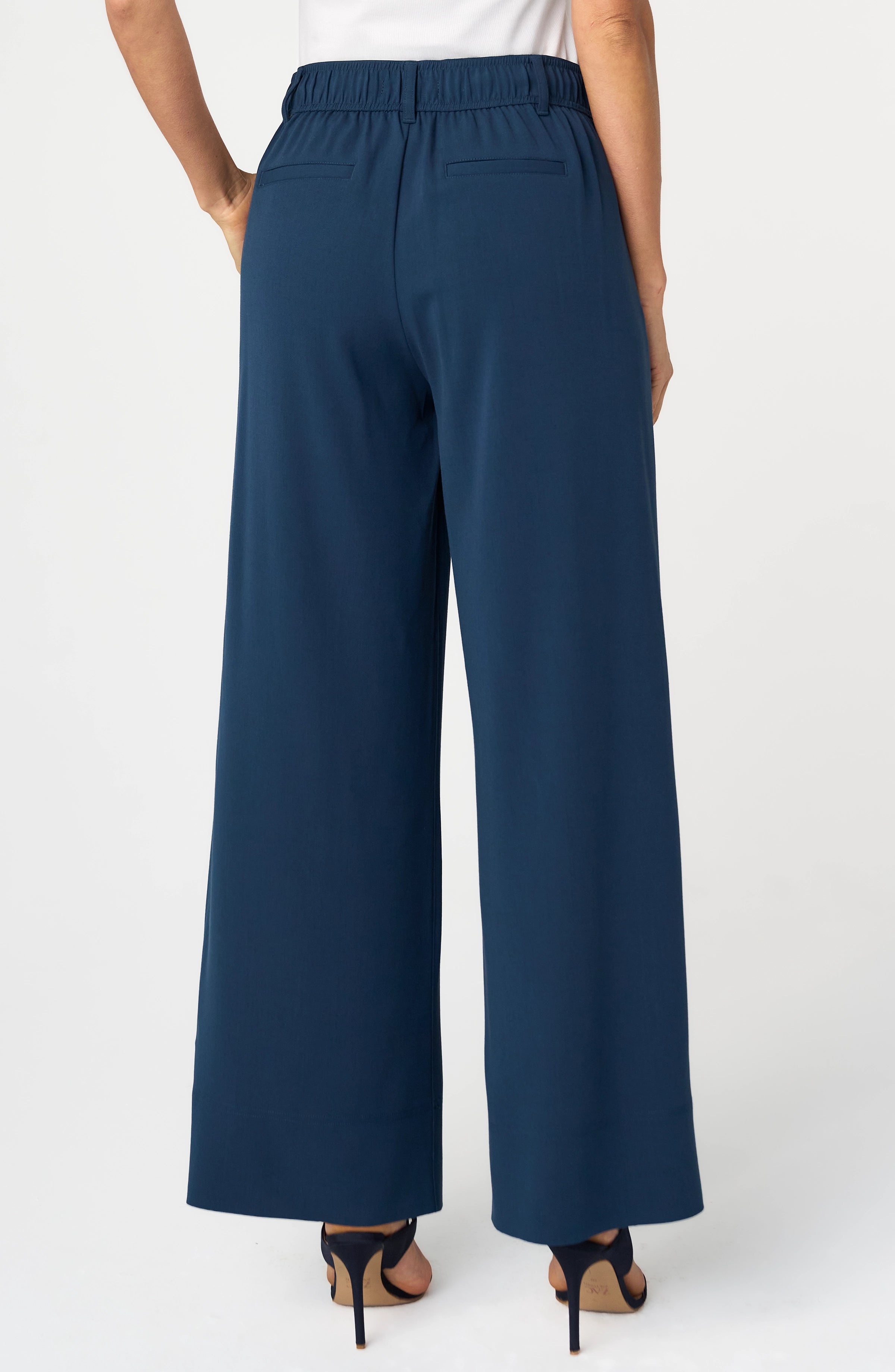 High Rise Pleated Wide Leg Trouser
