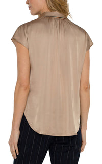 Button Front Dolman Sleeve Blouse