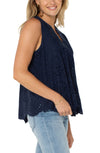 Sleeveless Pintuck Woven Top