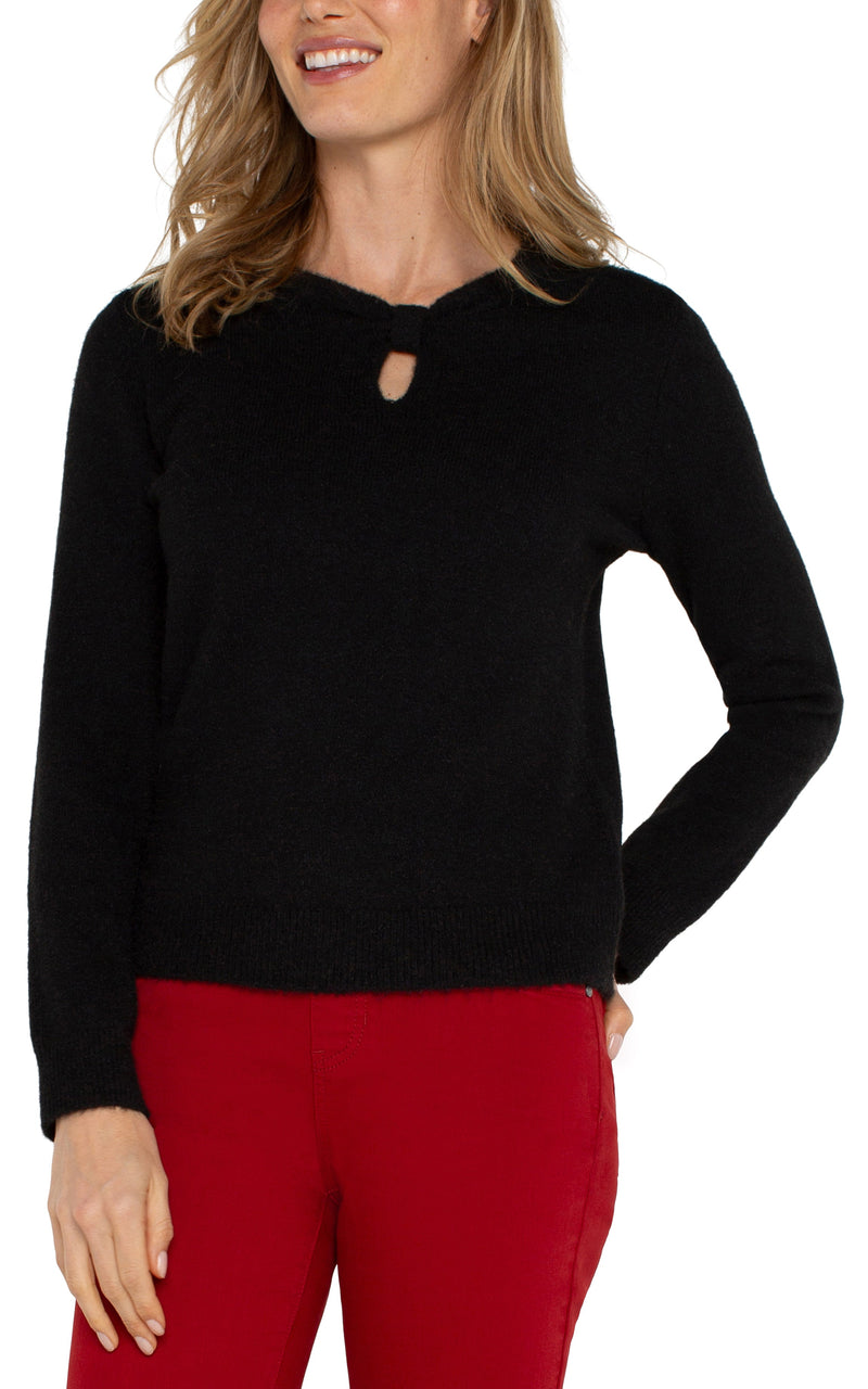 Cut Out Bow Neck Sweater