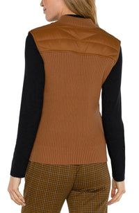 Sleeveless Quilted Front Zip Vest