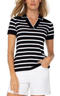 Short Sleeve Collared Sweater