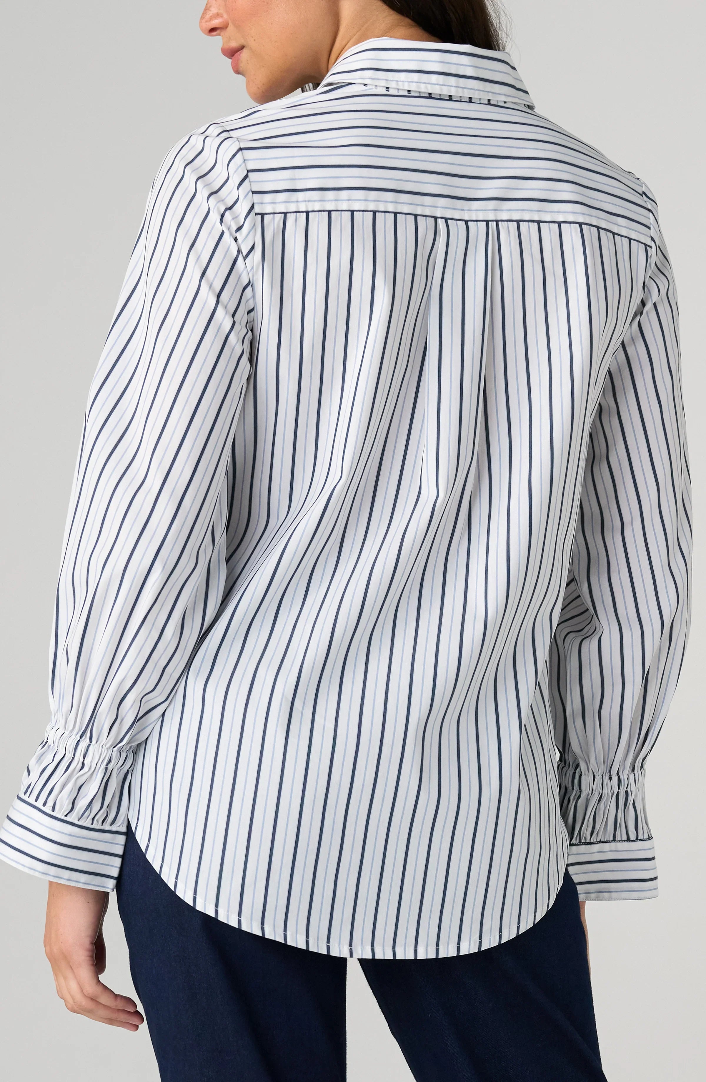 Adjustable Sleeve Button Front Top