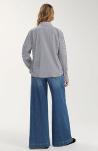 Long Sleeve Button Front Woven Shirt