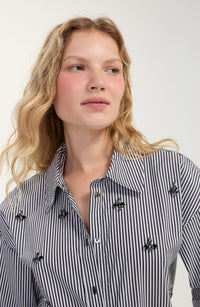 Long Sleeve Button Front Woven Shirt