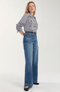 Long Sleeve Button Front Woven Shirt
