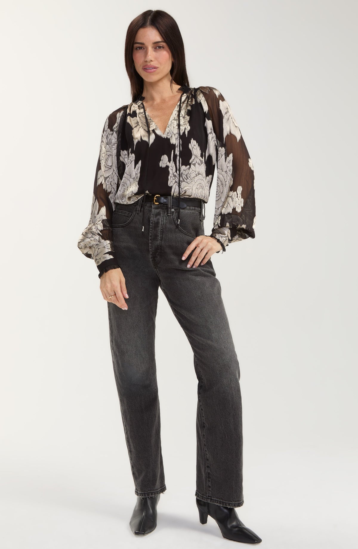 Long Sleeve Woven Top