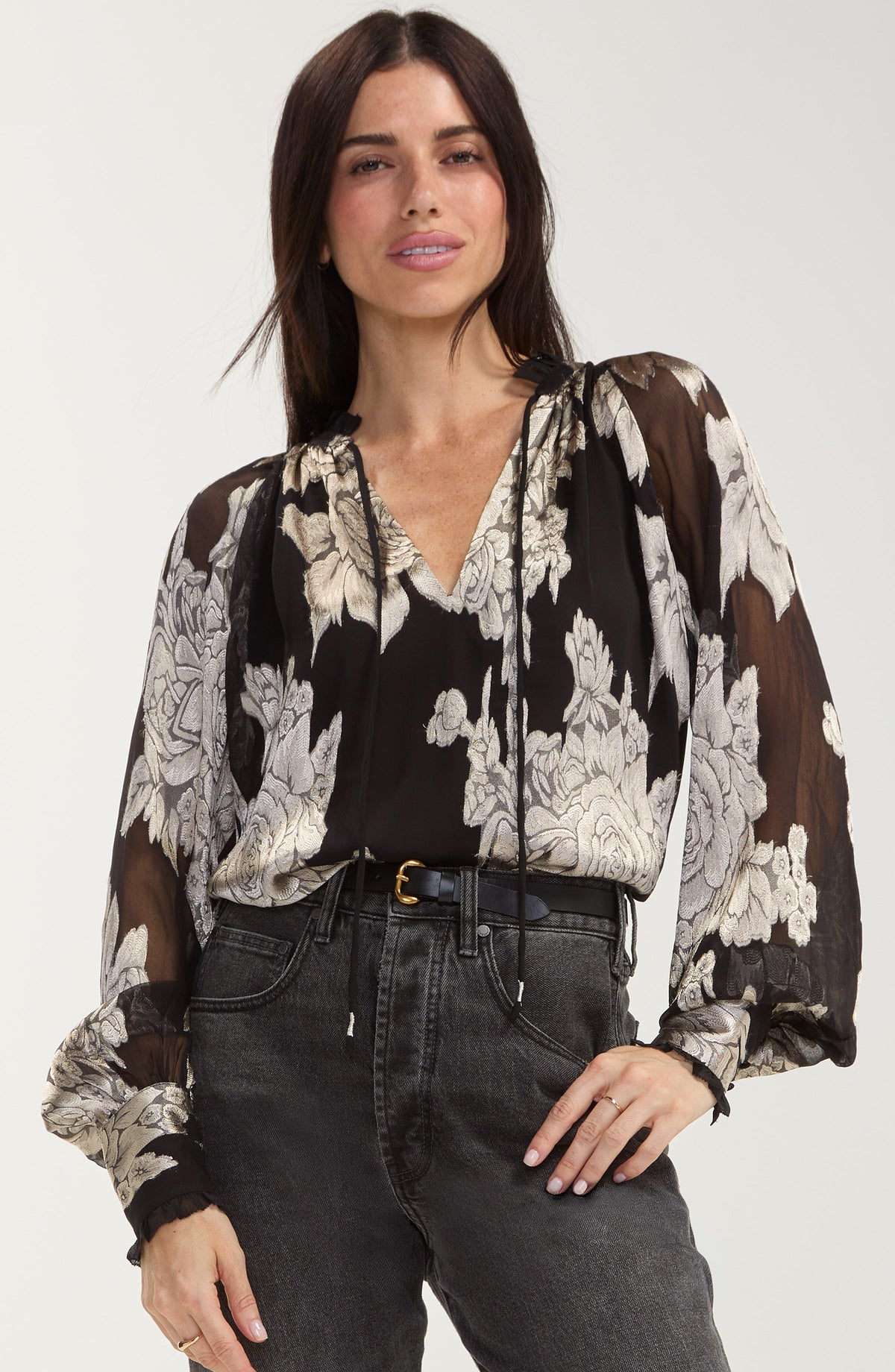 Long Sleeve Woven Top