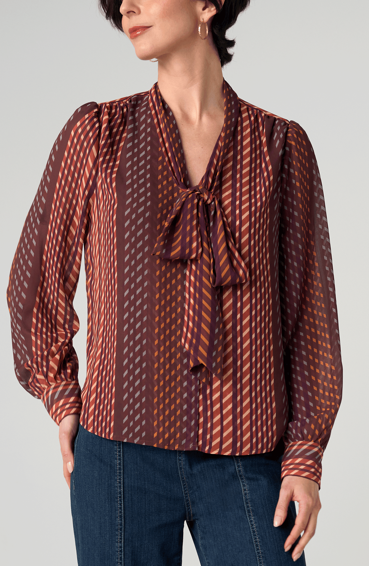 Long Sleeve Woven Blouse
