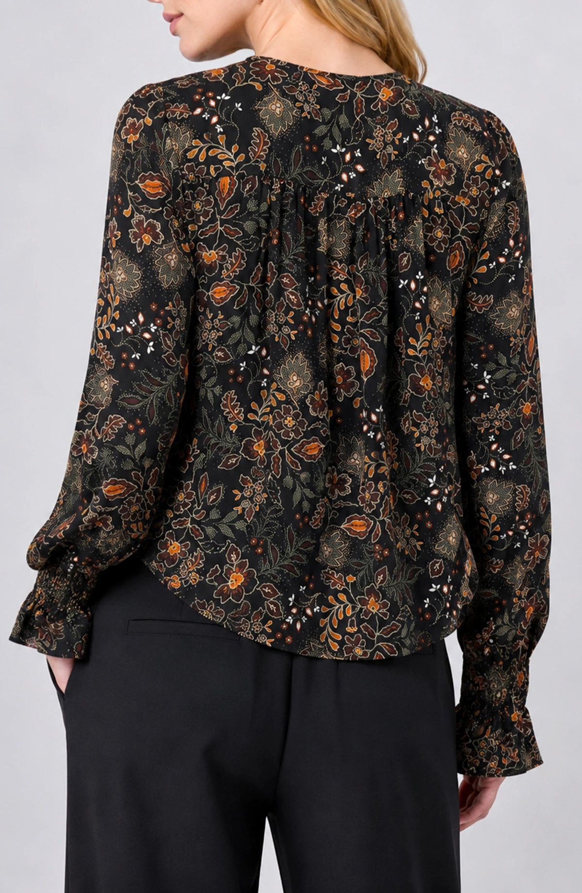 Long Sleeve Woven Blouse