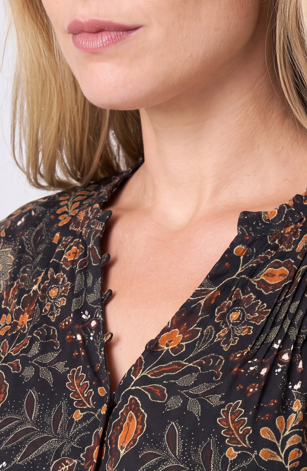 Long Sleeve Woven Blouse
