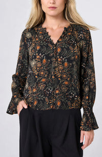 Long Sleeve Woven Blouse