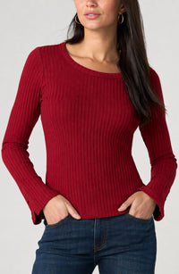 Long Sleeve Scoop Neck Knit Top