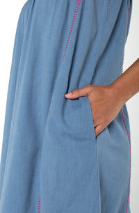 Flutter Sleeve V-neck Woven Dress