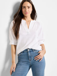 Crinkle Knit Cafe Top