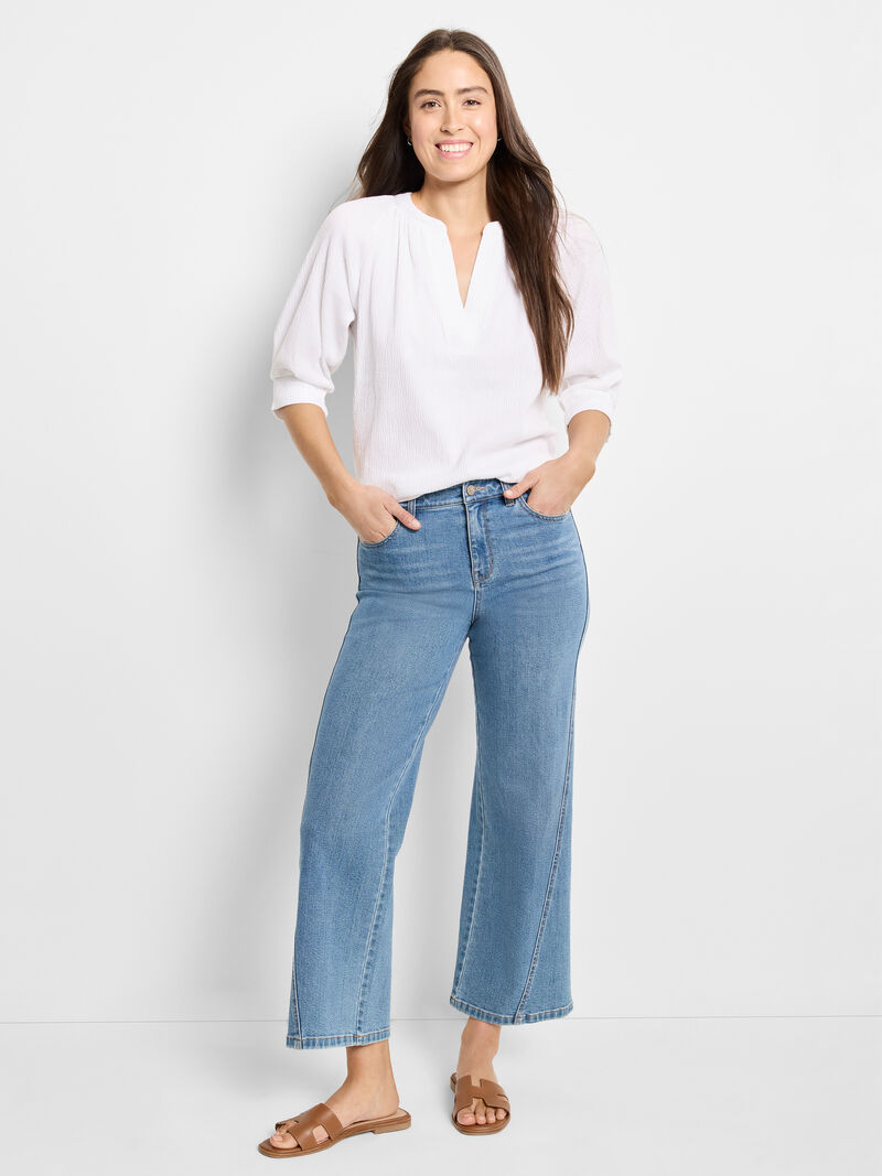 Crinkle Knit Cafe Top