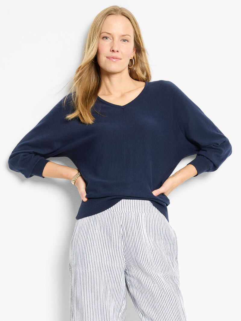 Easy V-Neck Pure Cotton Sweater