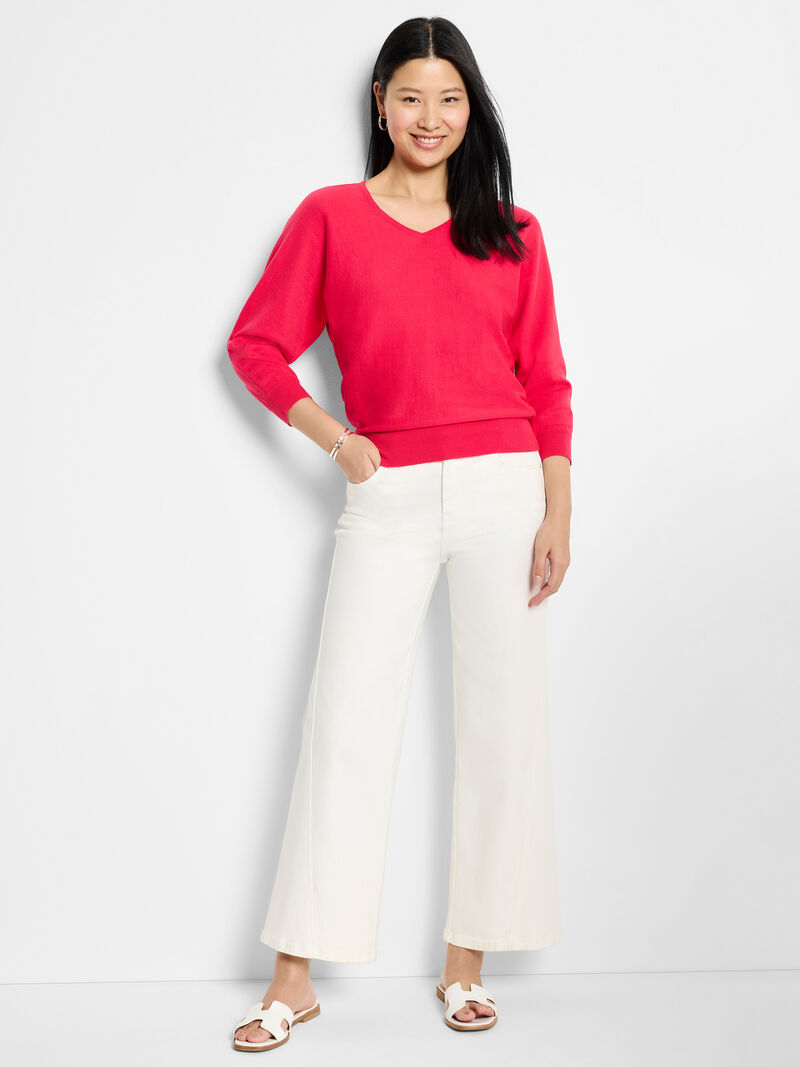 Easy V-Neck Pure Cotton Sweater