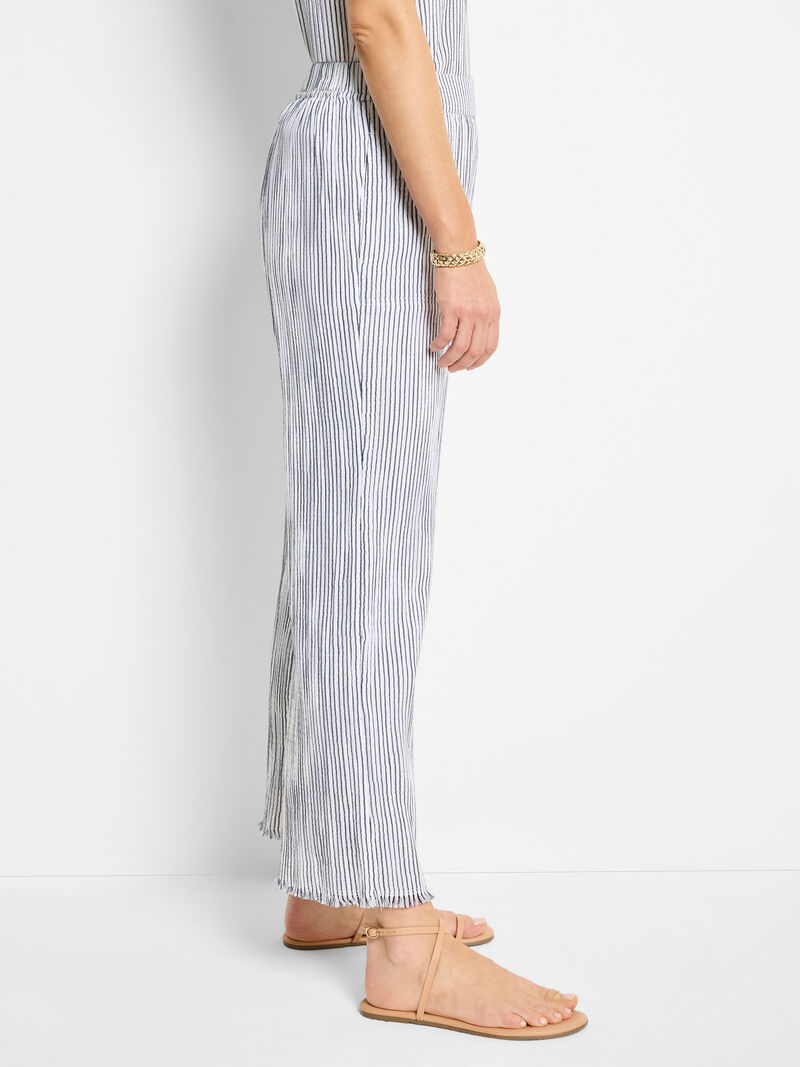 28" Pinstripe Gauze Wide Leg Pant
