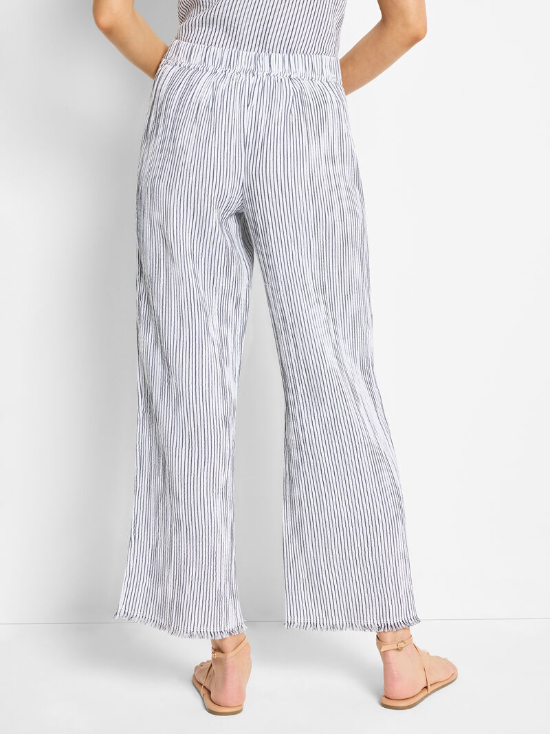 28" Pinstripe Gauze Wide Leg Pant