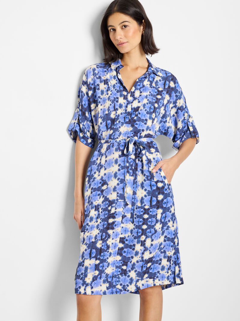 Shibori Stone Belted Dress