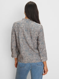 Sun Speckle Ruffle Neck Top