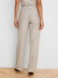 Lenox Wide Leg Striped Linen Pant