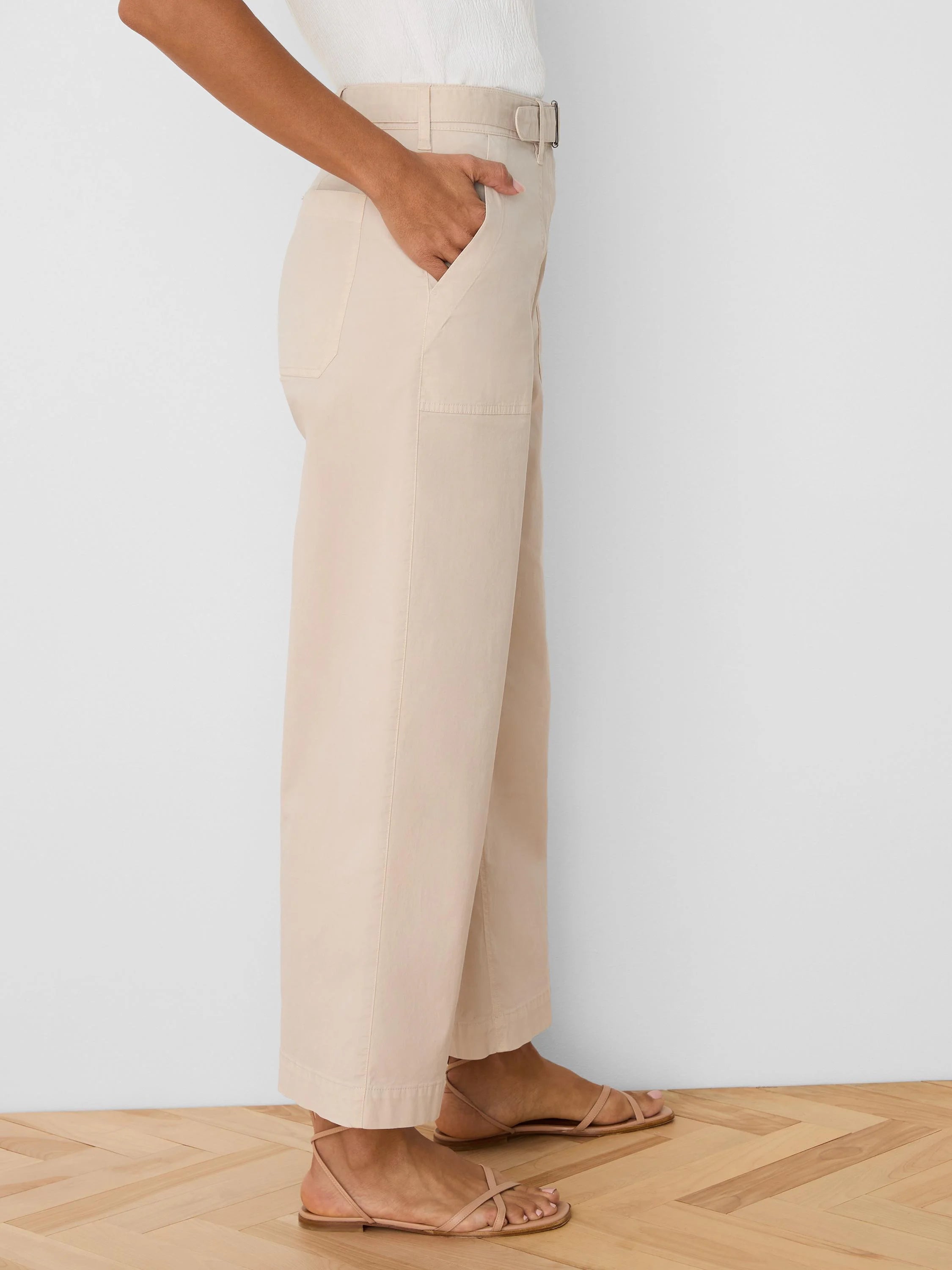 Highland Wide Leg Belted Ankle Pant