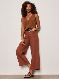 Soft Marine Wide Leg Crop Pant