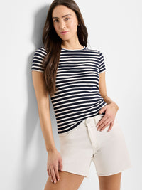 NZT Short Sleeve Scoop Neck Stripe Tee