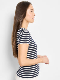 NZT Short Sleeve Scoop Neck Stripe Tee
