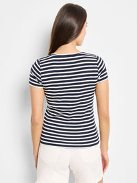 NZT Short Sleeve Scoop Neck Stripe Tee