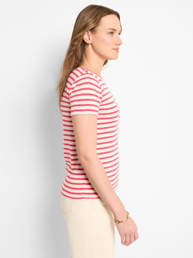 NZT Short Sleeve Scoop Neck Striped Tee